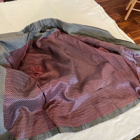 Etcetera gray rayon wool blend satin look blazer jacket classic simple elegant - Picture 7 of 10